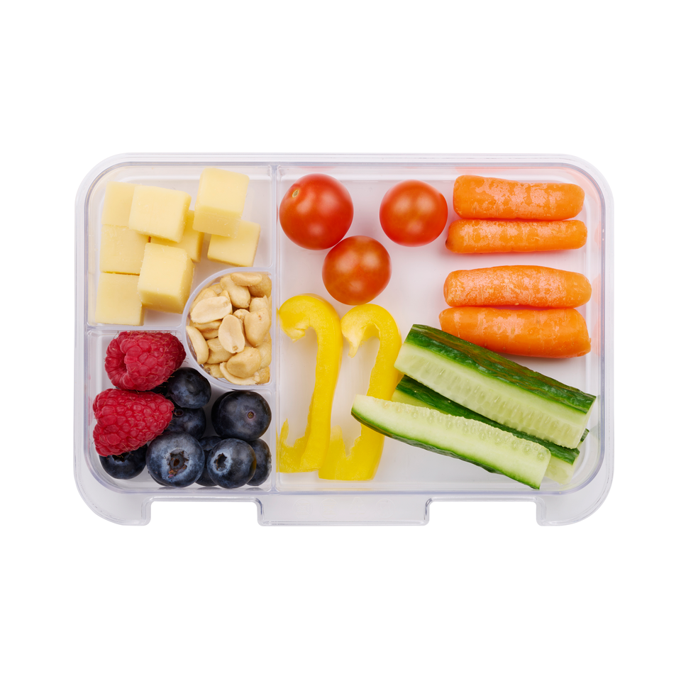 Alpina Lunchbox Met Vakjes - 21 X 15 X 4,5 Cm - Verrassingskleur: Roze Grijs Of Beige - Vaatwasserbestendig - Kind/ Volwassene - Uitneembaar Compartiment - Kunsstof