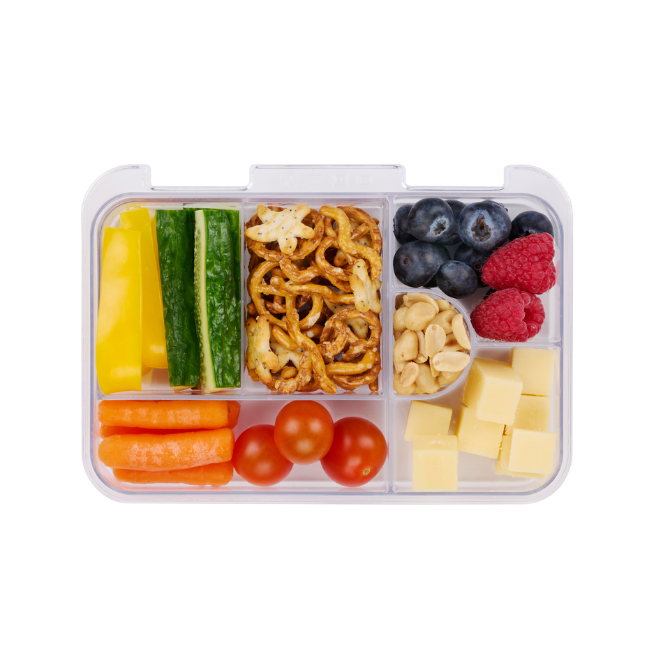 Alpina Lunchbox Met Vakjes - 21 X 15 X 4,5 Cm - Verrassingskleur: Roze Grijs Of Beige - Vaatwasserbestendig - Kind/ Volwassene - Uitneembaar Compartiment - Kunsstof