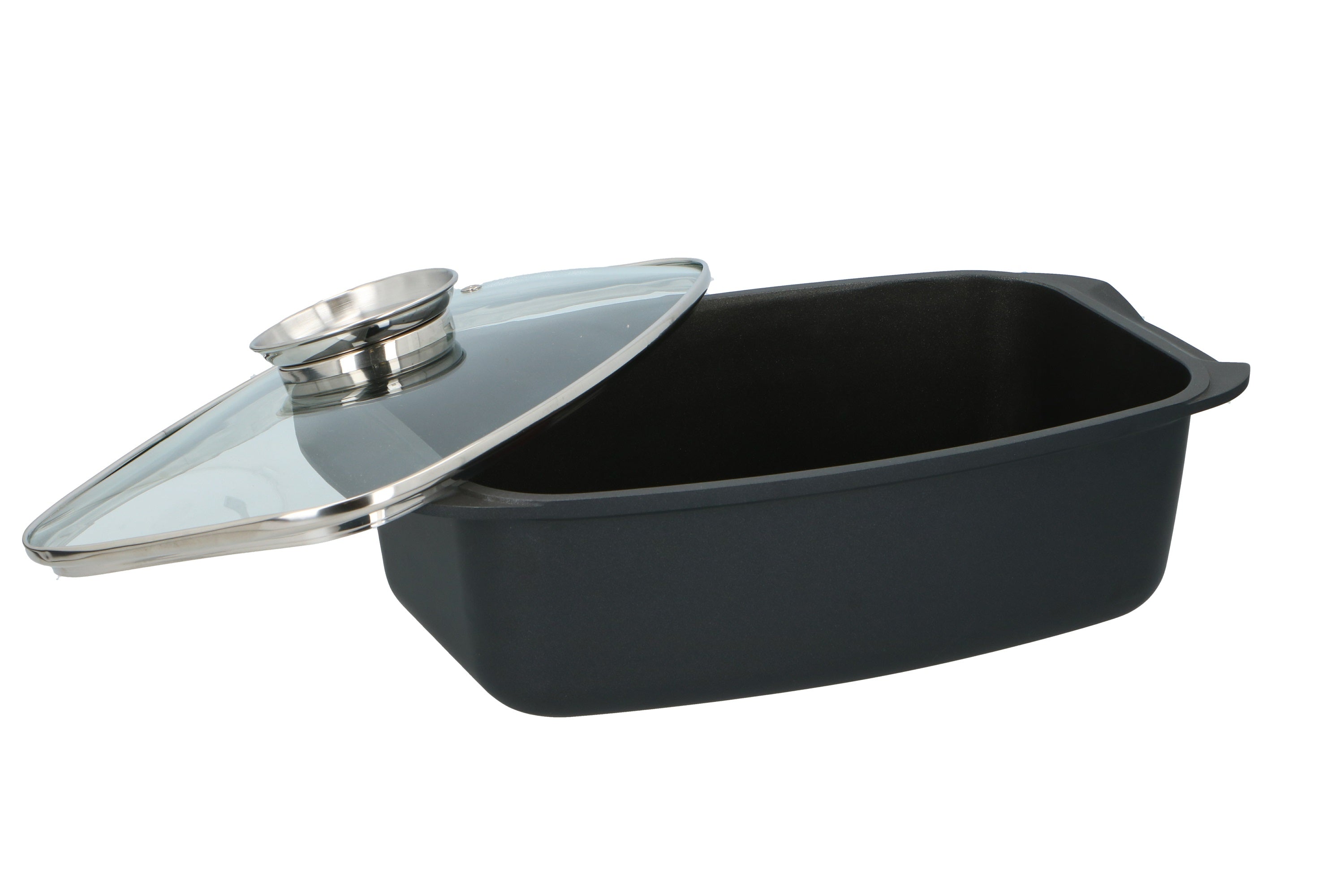 Alpina Braadslede - Ovenschaal Rechthoekig - 39,5X22,5X10,8Cm - 5.5L - Rvs - Zwart