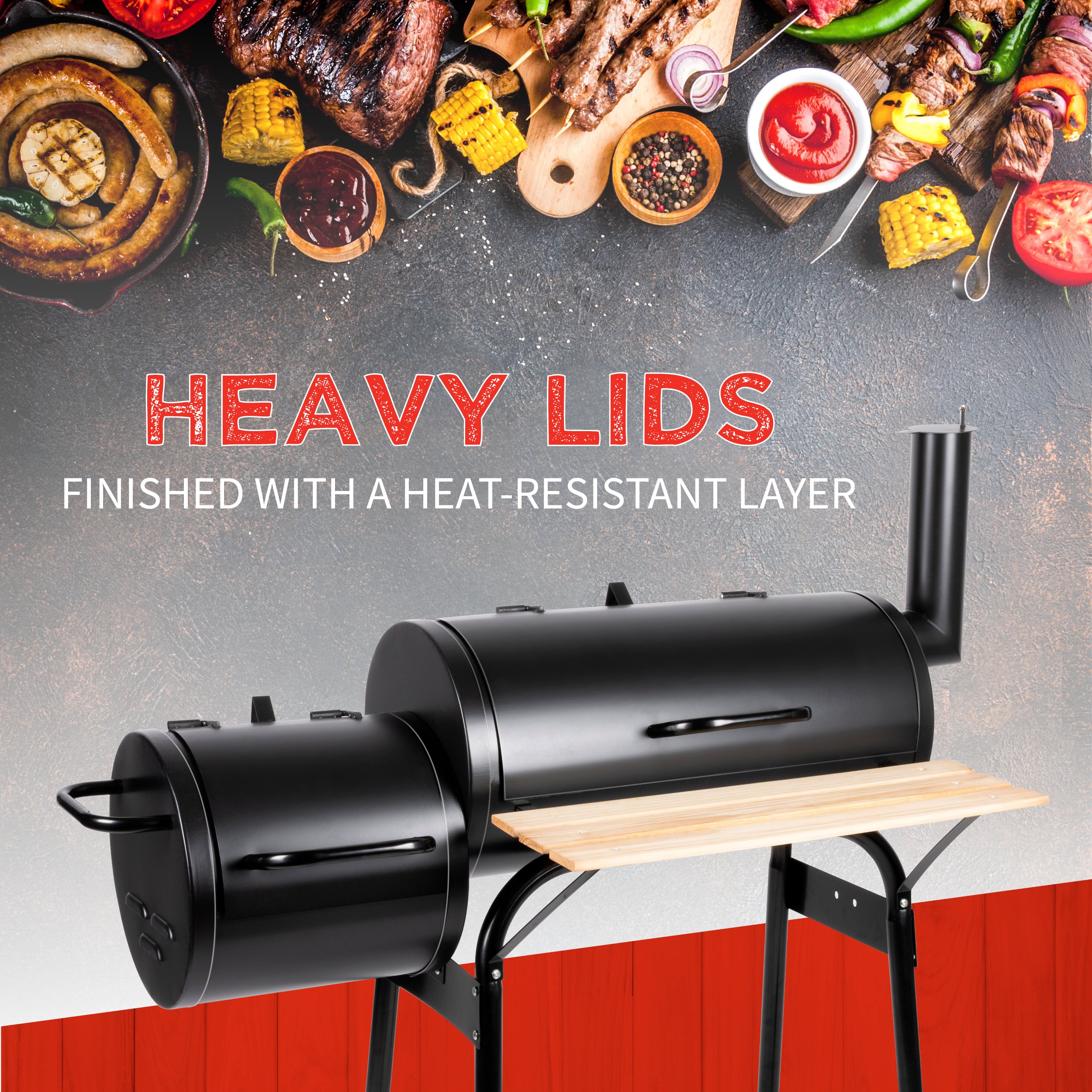 Bbq Grill Smoker 104X58X114Cm