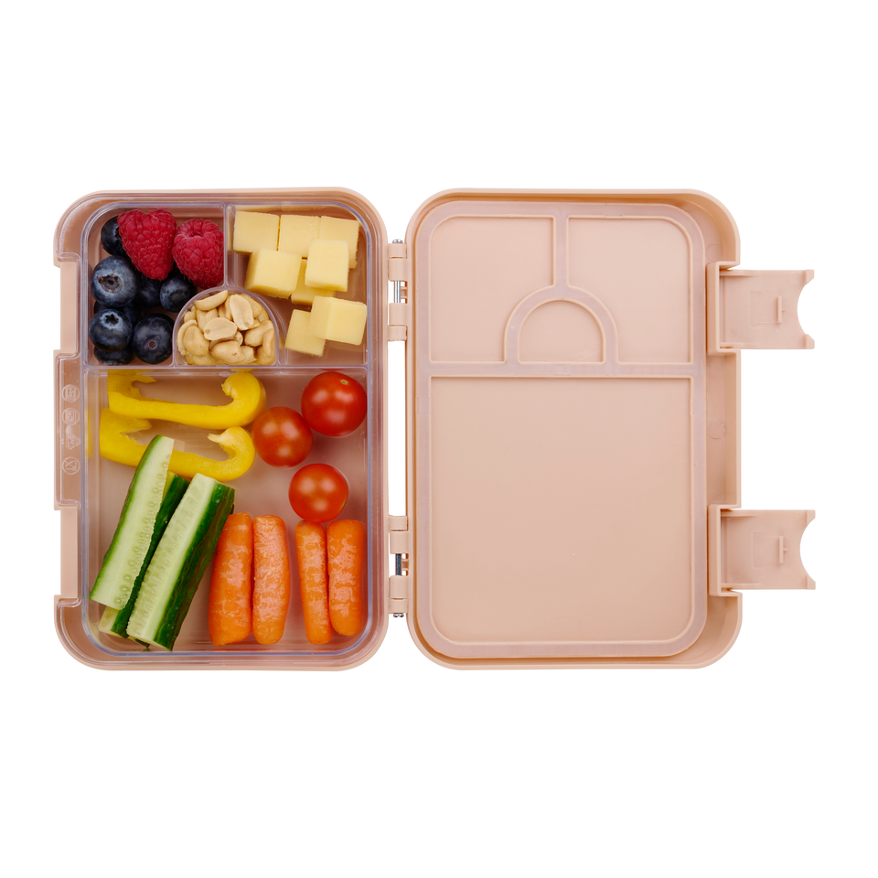 Alpina Lunchbox Met Vakjes - 21 X 15 X 4,5 Cm - Verrassingskleur: Roze Grijs Of Beige - Vaatwasserbestendig - Kind/ Volwassene - Uitneembaar Compartiment - Kunsstof