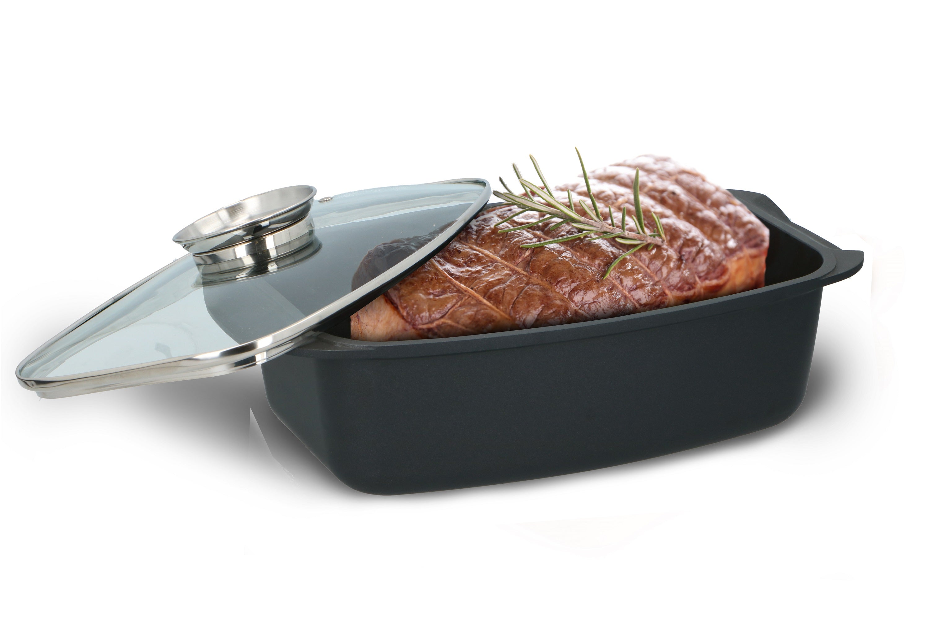 Alpina Braadslede - Ovenschaal Rechthoekig - 39,5X22,5X10,8Cm - 5.5L - Rvs - Zwart