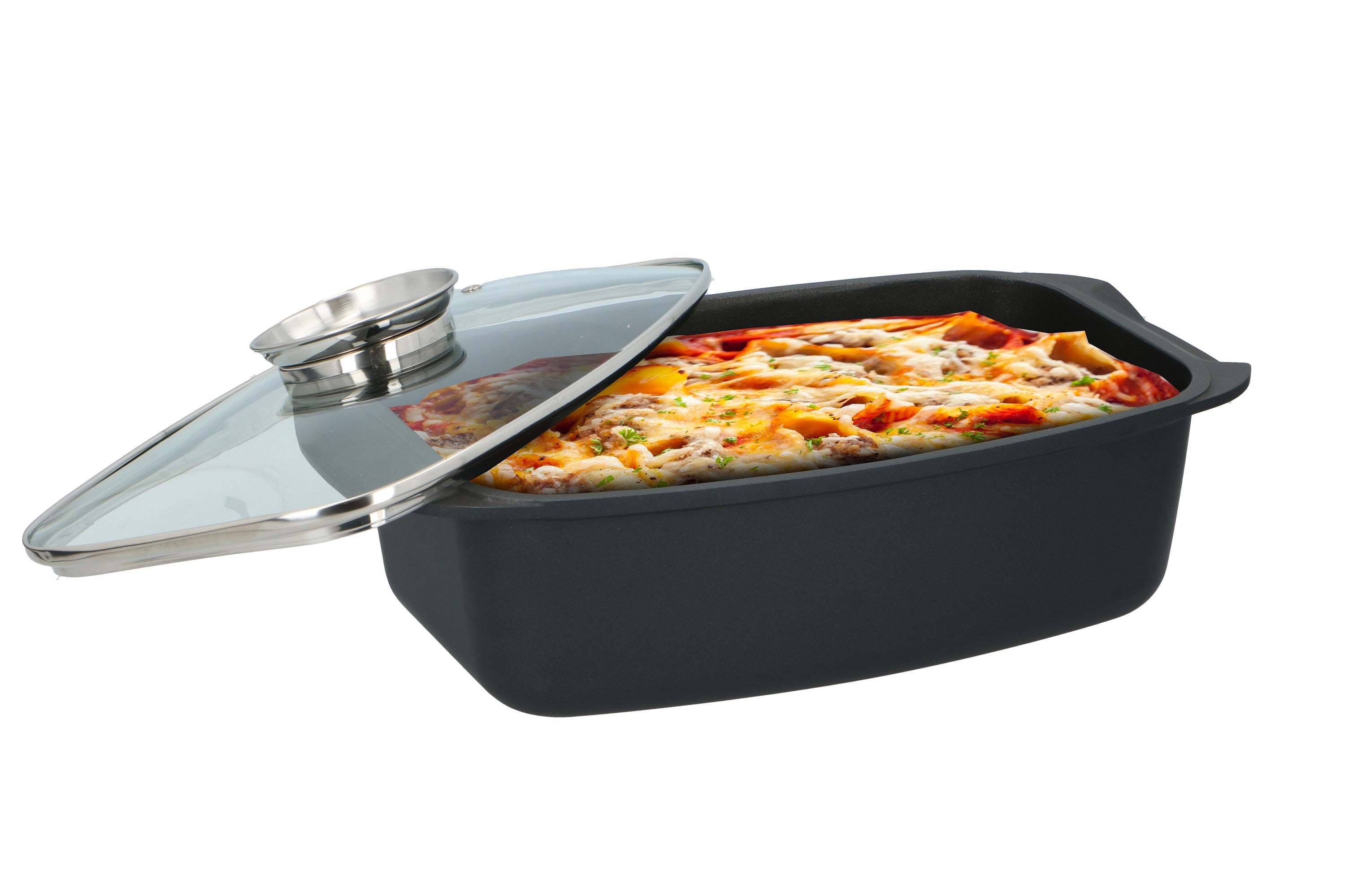 Alpina Braadslede - Ovenschaal Rechthoekig - 39,5X22,5X10,8Cm - 5.5L - Rvs - Zwart