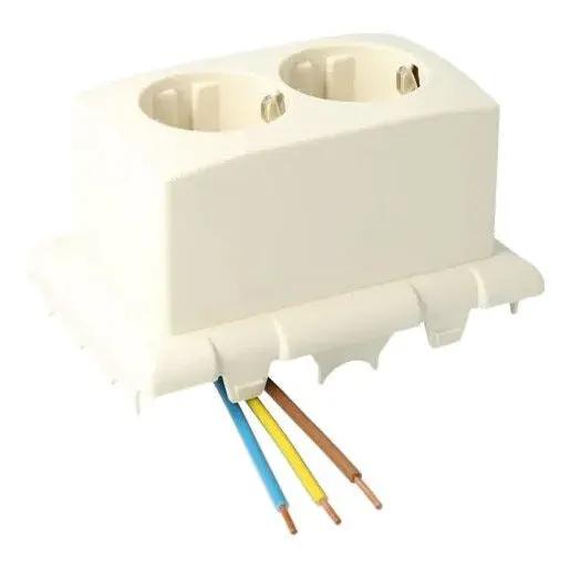 ATTEMA Lasdoos 2183 Crème Met Opbouwstopcontact En Klikbevestiging