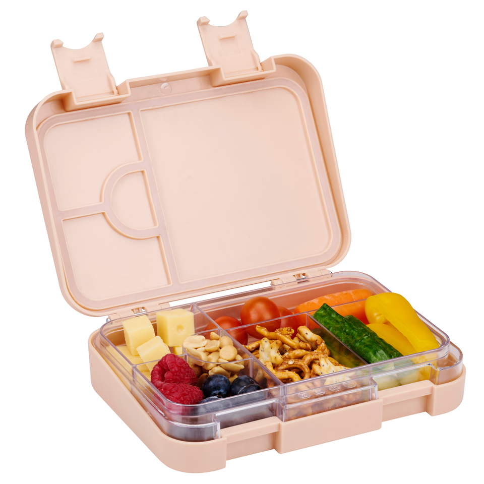 Alpina Lunchbox Met Vakjes - 21 X 15 X 4,5 Cm - Verrassingskleur: Roze Grijs Of Beige - Vaatwasserbestendig - Kind/ Volwassene - Uitneembaar Compartiment - Kunsstof