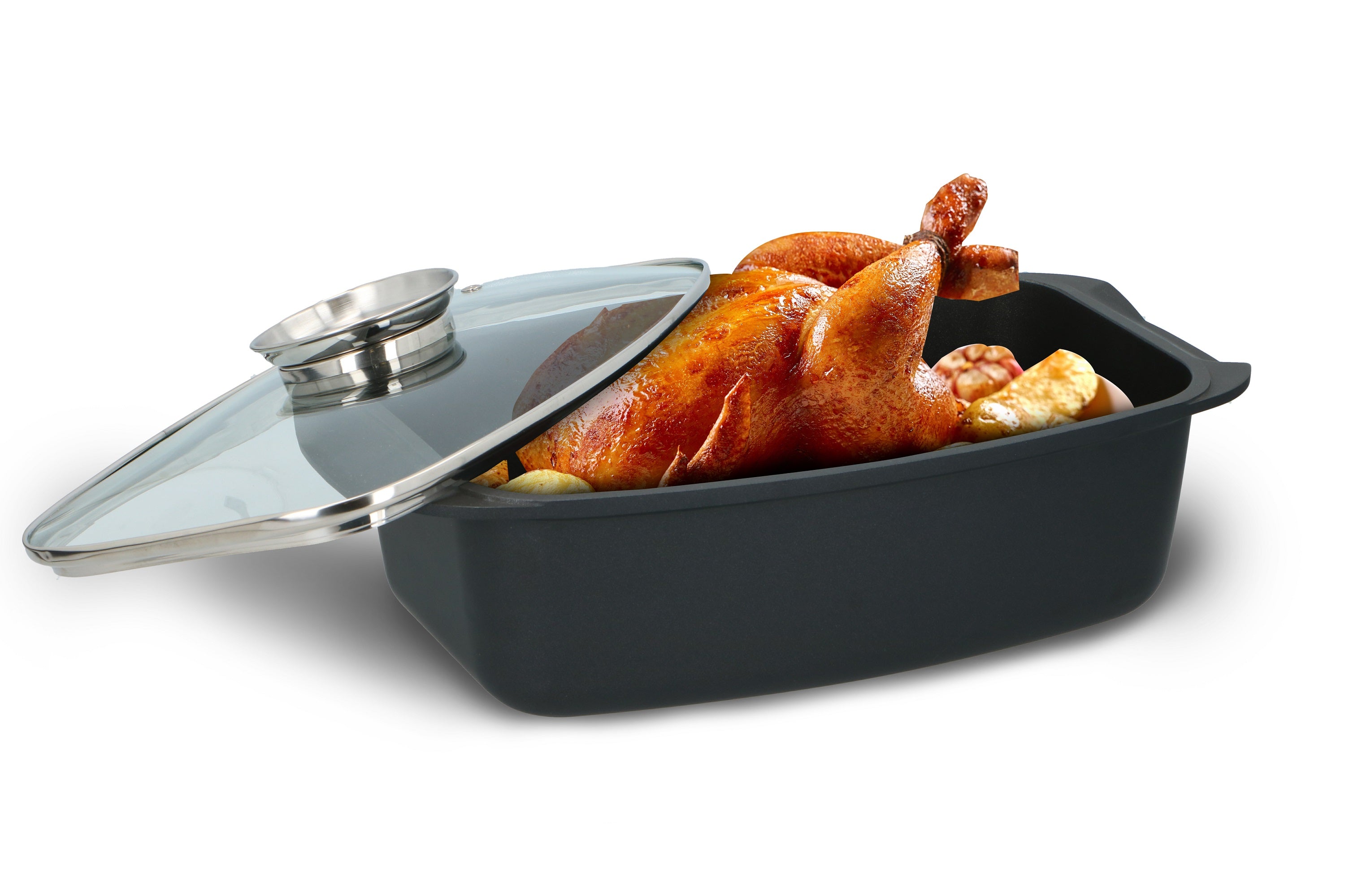 Alpina Braadslede - Ovenschaal Rechthoekig - 39,5X22,5X10,8Cm - 5.5L - Rvs - Zwart