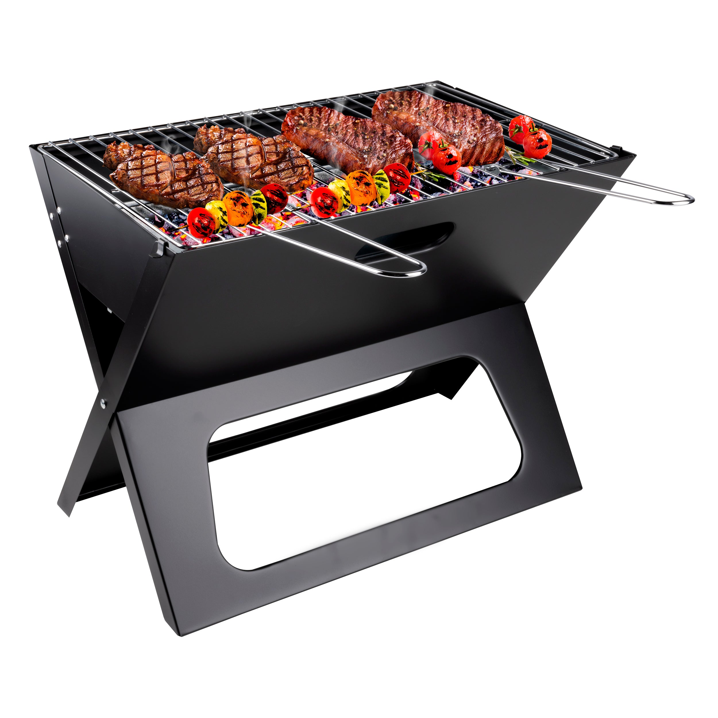 Bbq Collection Tafel Bbq Houtskool - Camping Bbq - Opvouwbare En Draagbare Barbeque - Barbecue Met Losse Vuurschaal En Grillrooster - 46 X 36,5 X 28 Cm