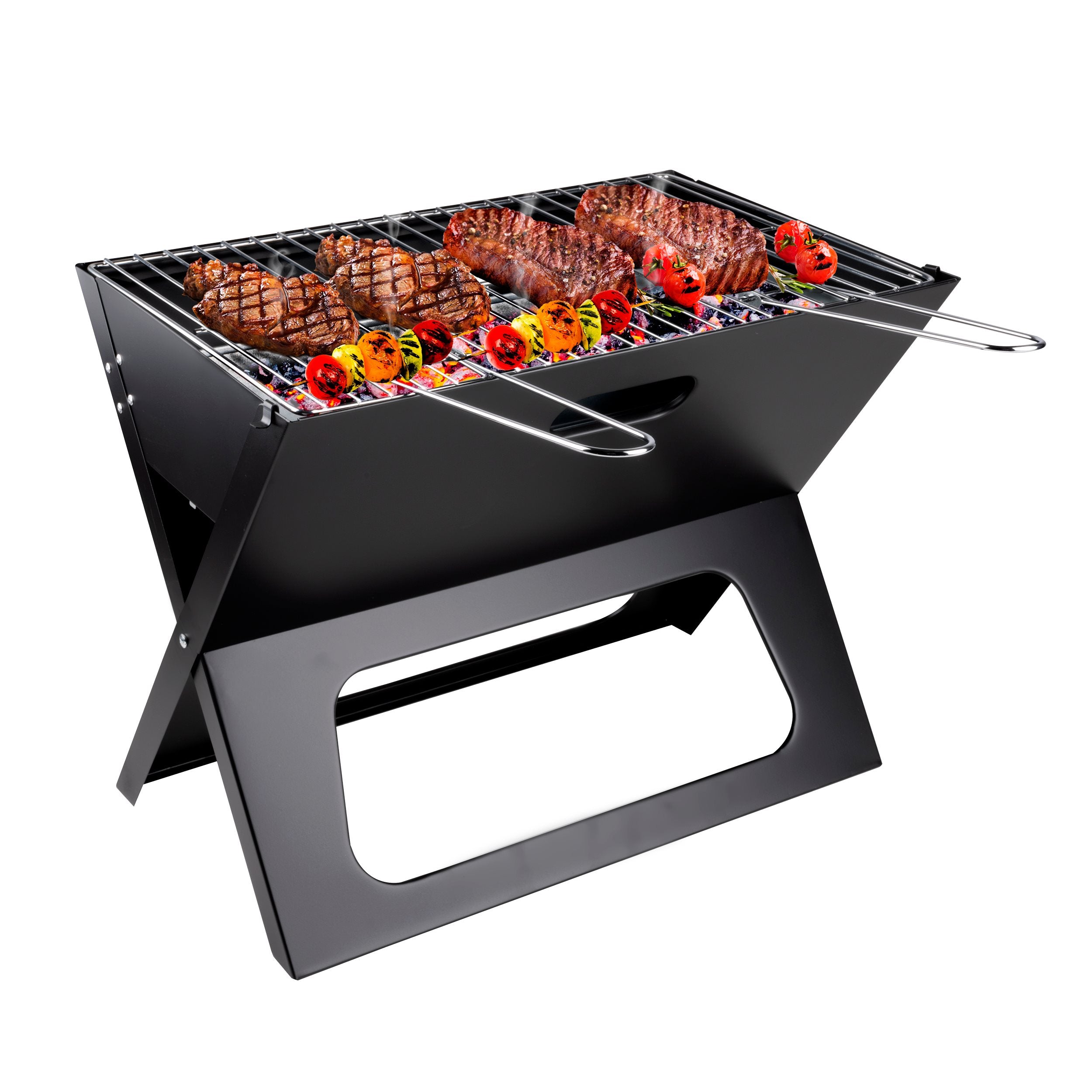 Bbq Collection Tafel Bbq Houtskool - Camping Bbq - Opvouwbare En Draagbare Barbeque - Barbecue Met Losse Vuurschaal En Grillrooster - 46 X 36,5 X 28 Cm