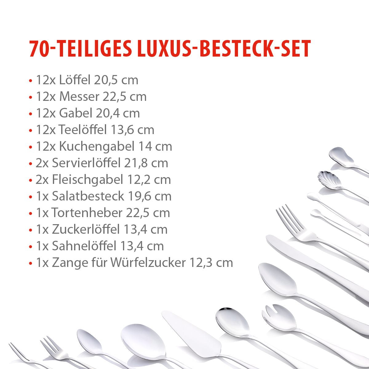 Cutlery Set 70Pcs