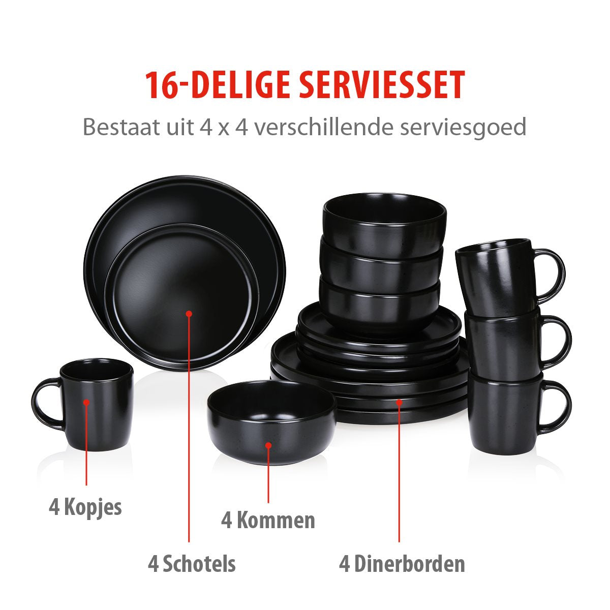 Dinnerware Set 16Pc Stoneware