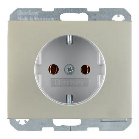 HAGER/BERKER Wandcontactdoos 1-Voudig K1/K5 Serie RVS Inbouw Randaarde
