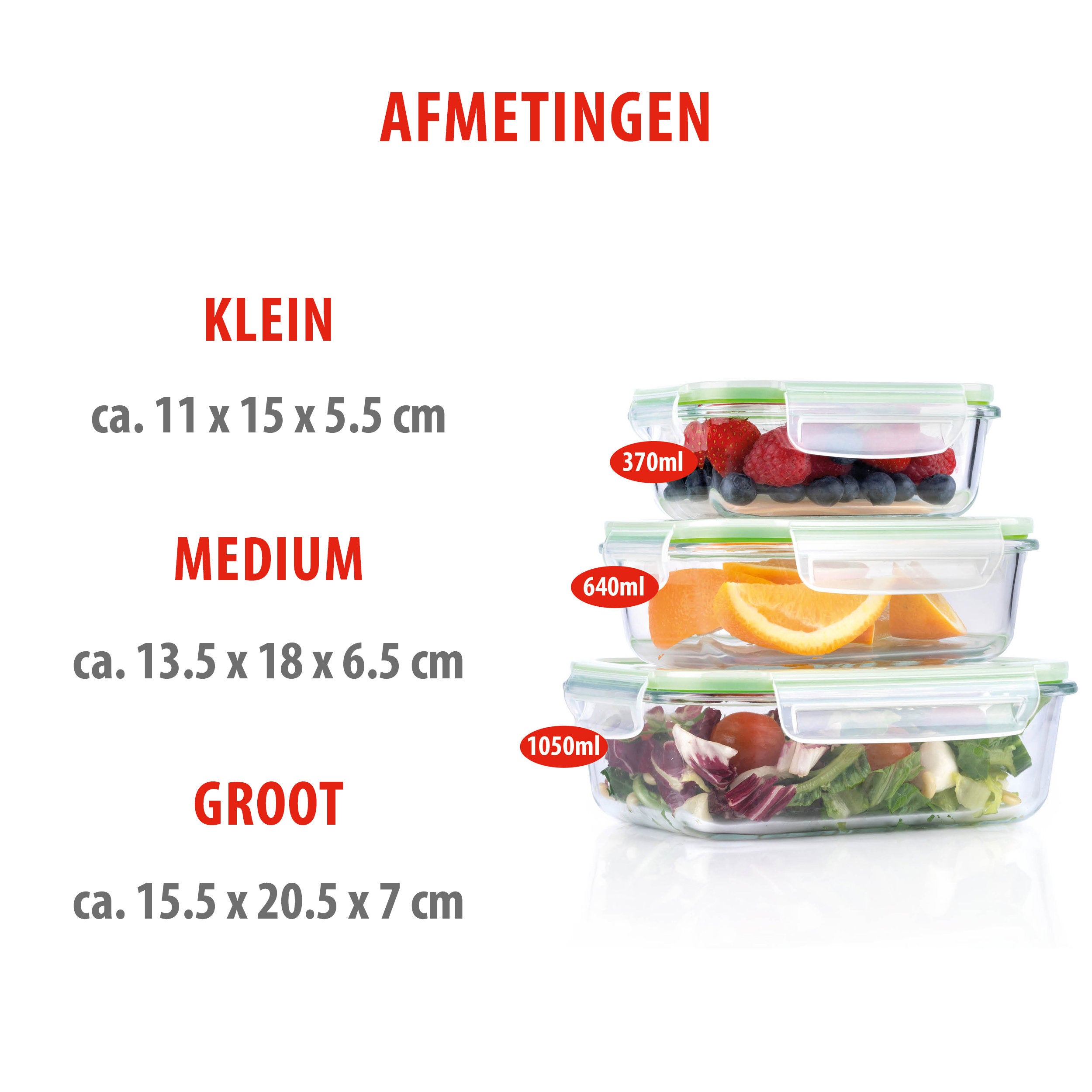 Food Container 6Pc 3Diff Size