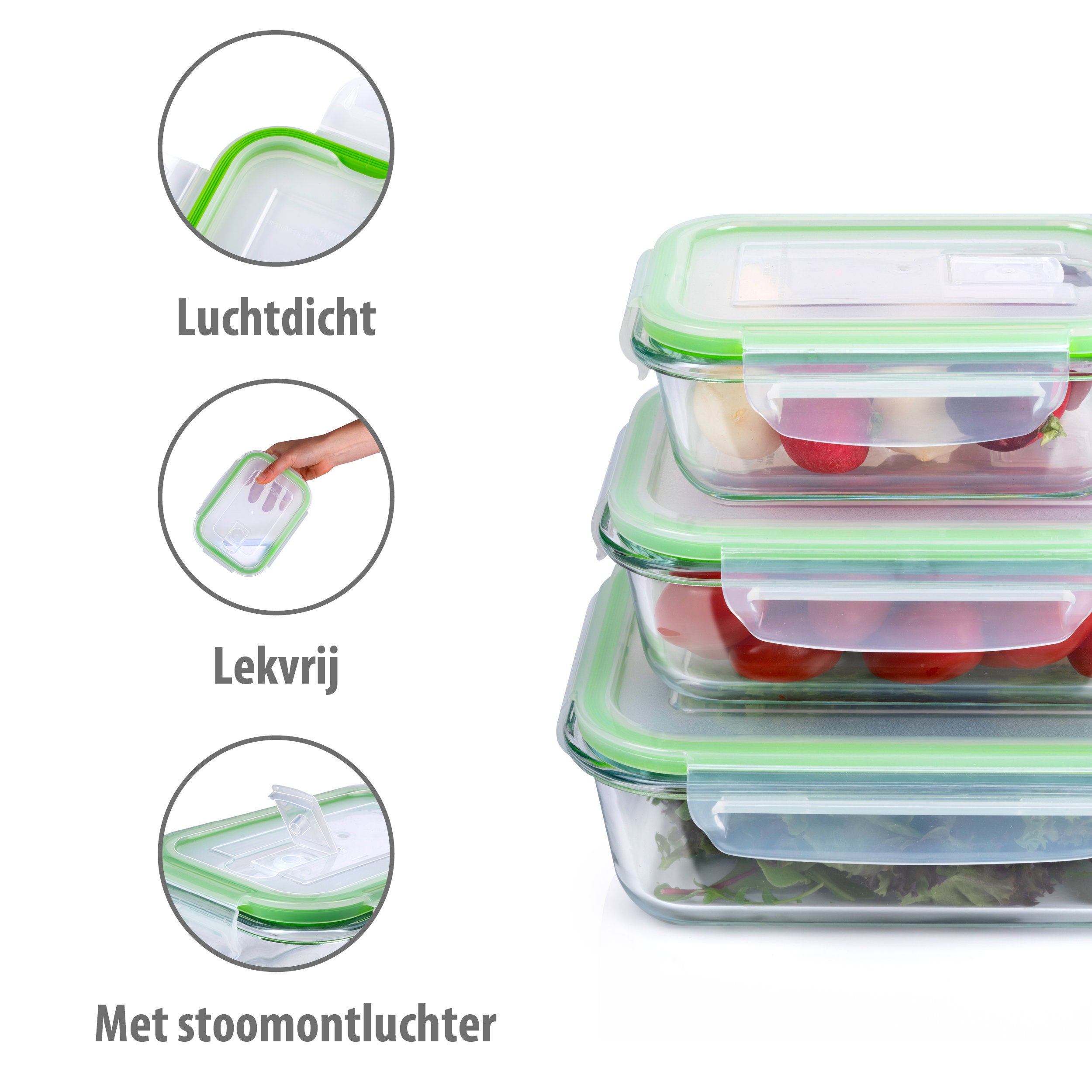Food Container 6Pc 3Diff Size