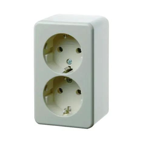 Hager Berker Wandcontactdoos 2Voudig Opbouw Polar Wit