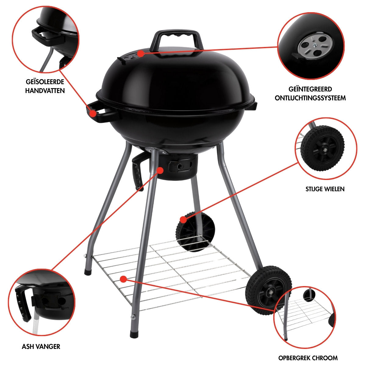 Bbq 18Inch Lid+Handle+Ash