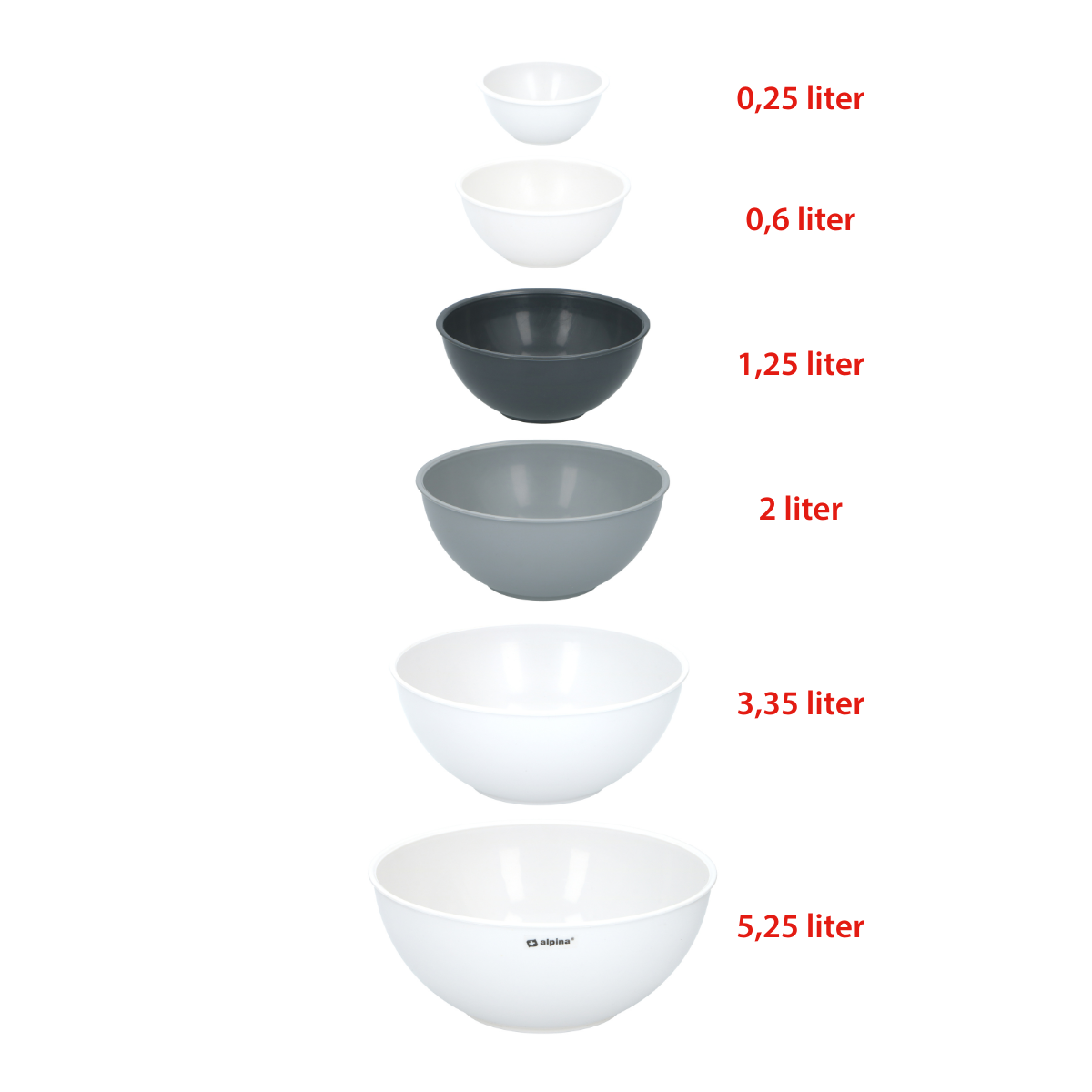 Mixing Bowl 6Pcs