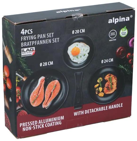 Alpina 3-Delige Pannenset Met Handvat