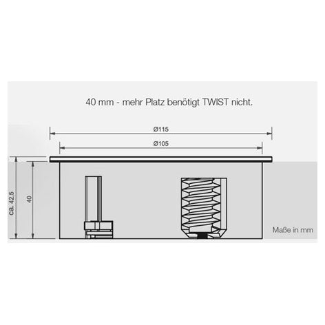 BACHMANN Twist Inbouw contactdoos RVS