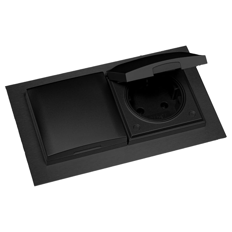 Thebo ST3009ST/2 Wandcontactdoos Zwart