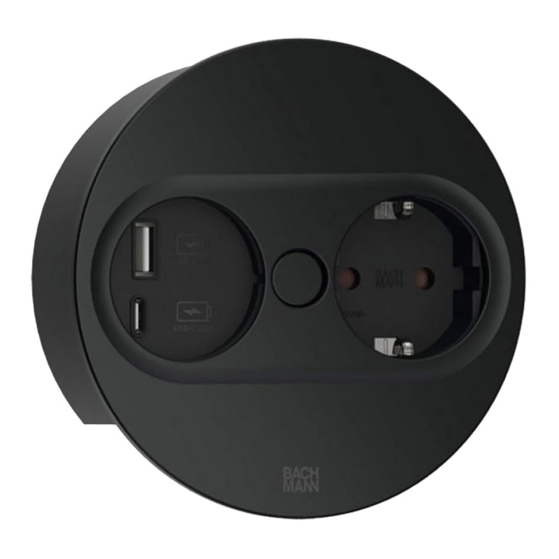 BACHMANN TWIST-2/USB Inbouw contactdoos Zwart