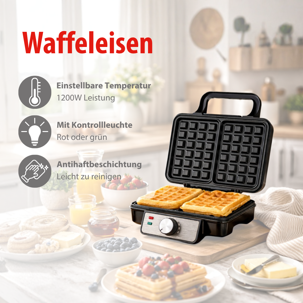 Alpina Wafelijzer 1200W Voor 2 Wafels