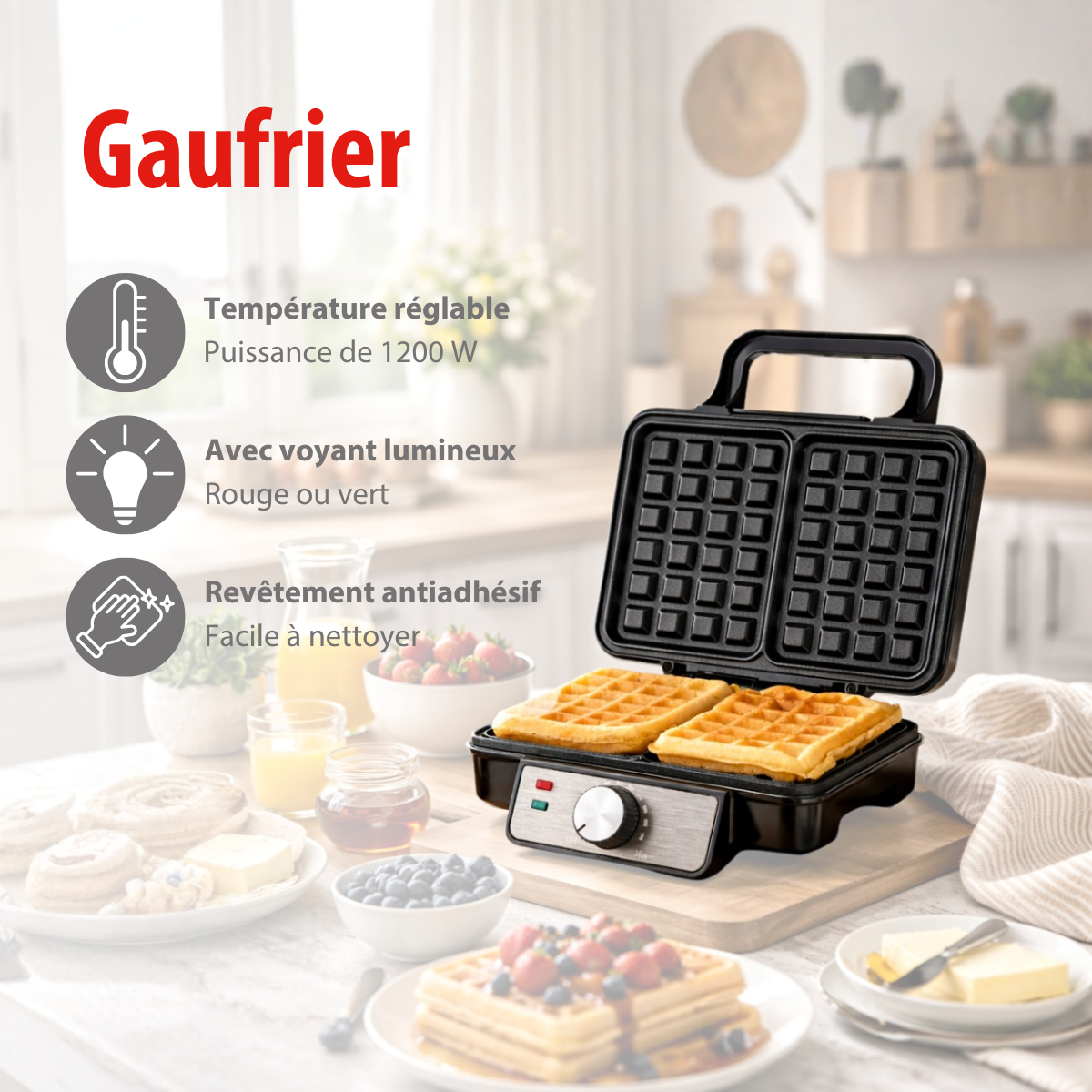 Alpina Wafelijzer 1200W Voor 2 Wafels
