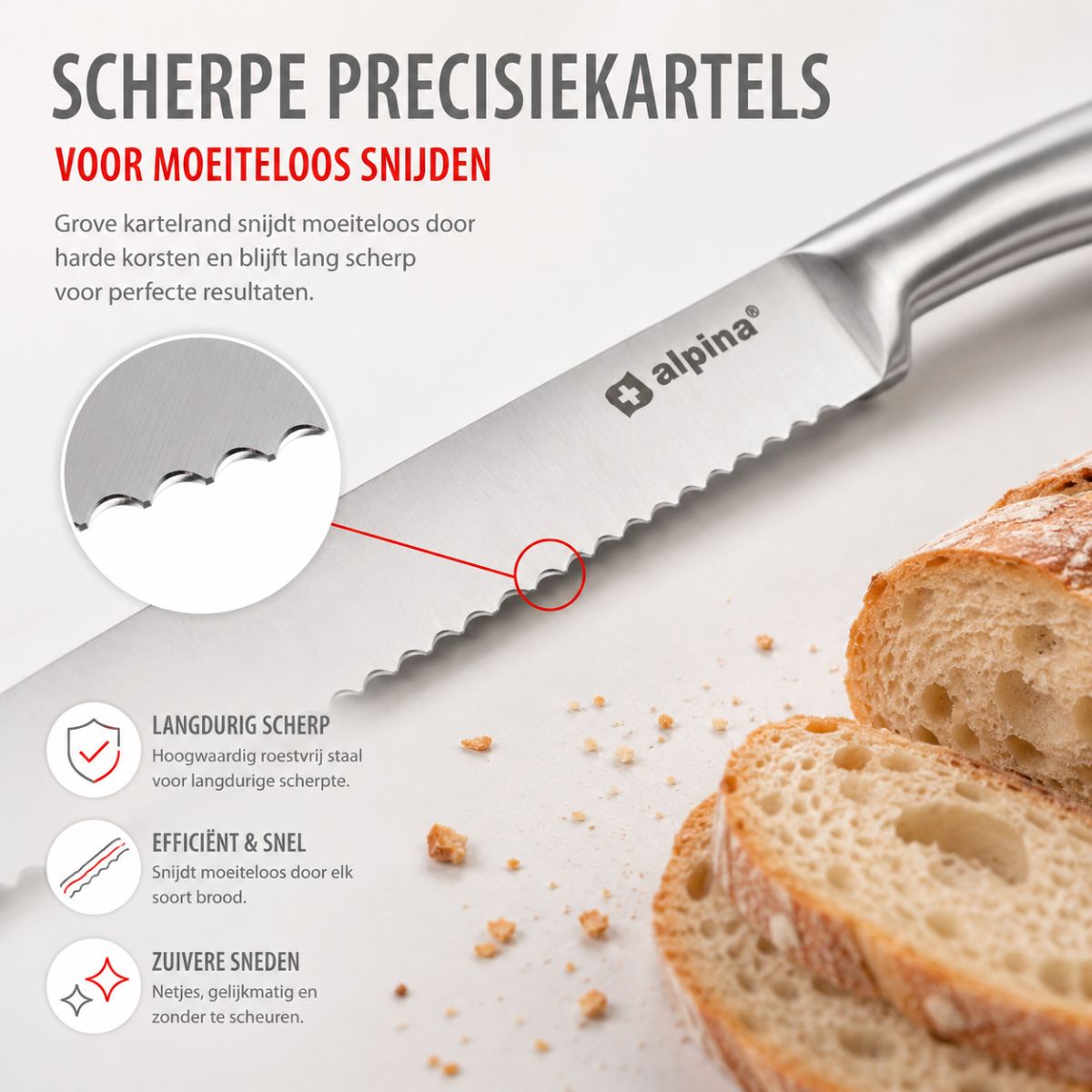 Broodmes - 33,5 Cm - Rvs