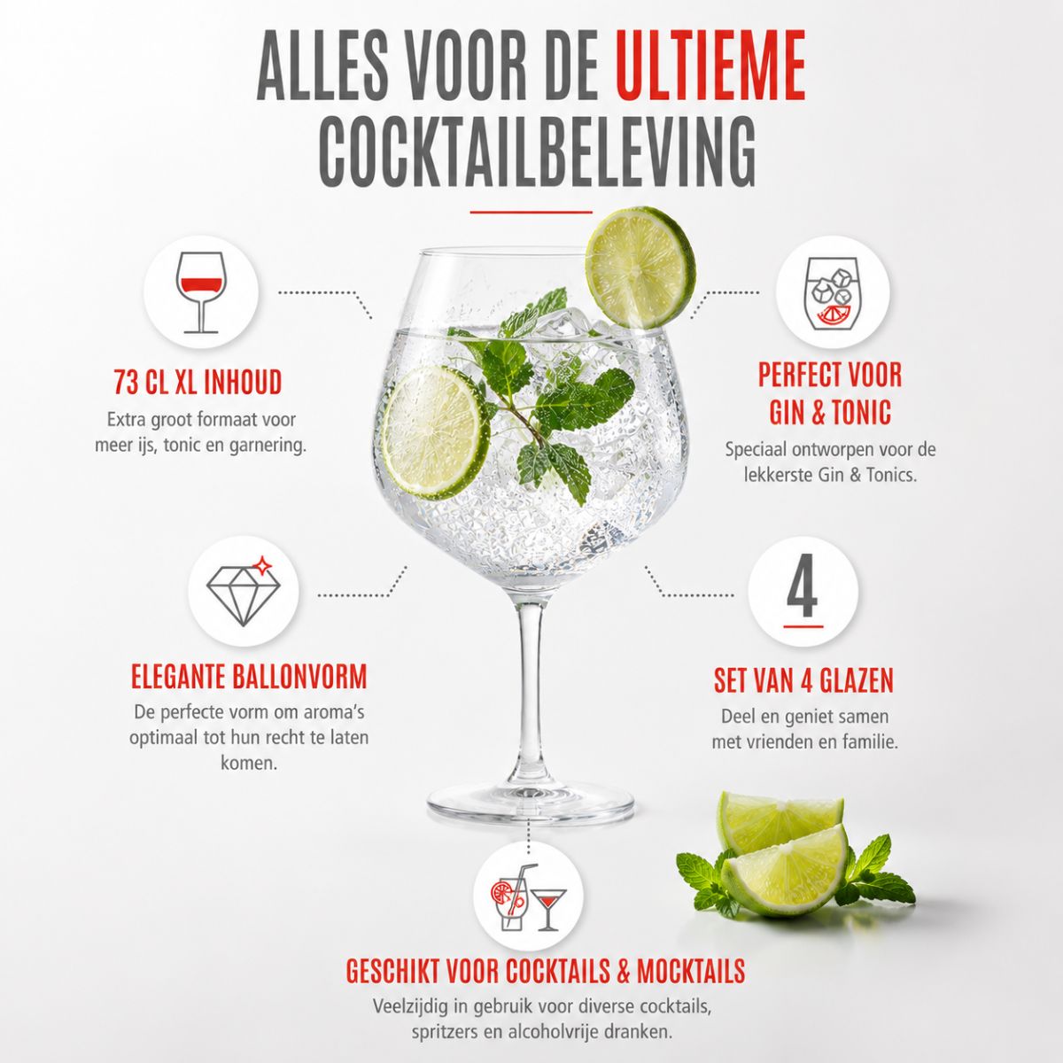 Gin & Tonic Glass 730Ml 4Pc
