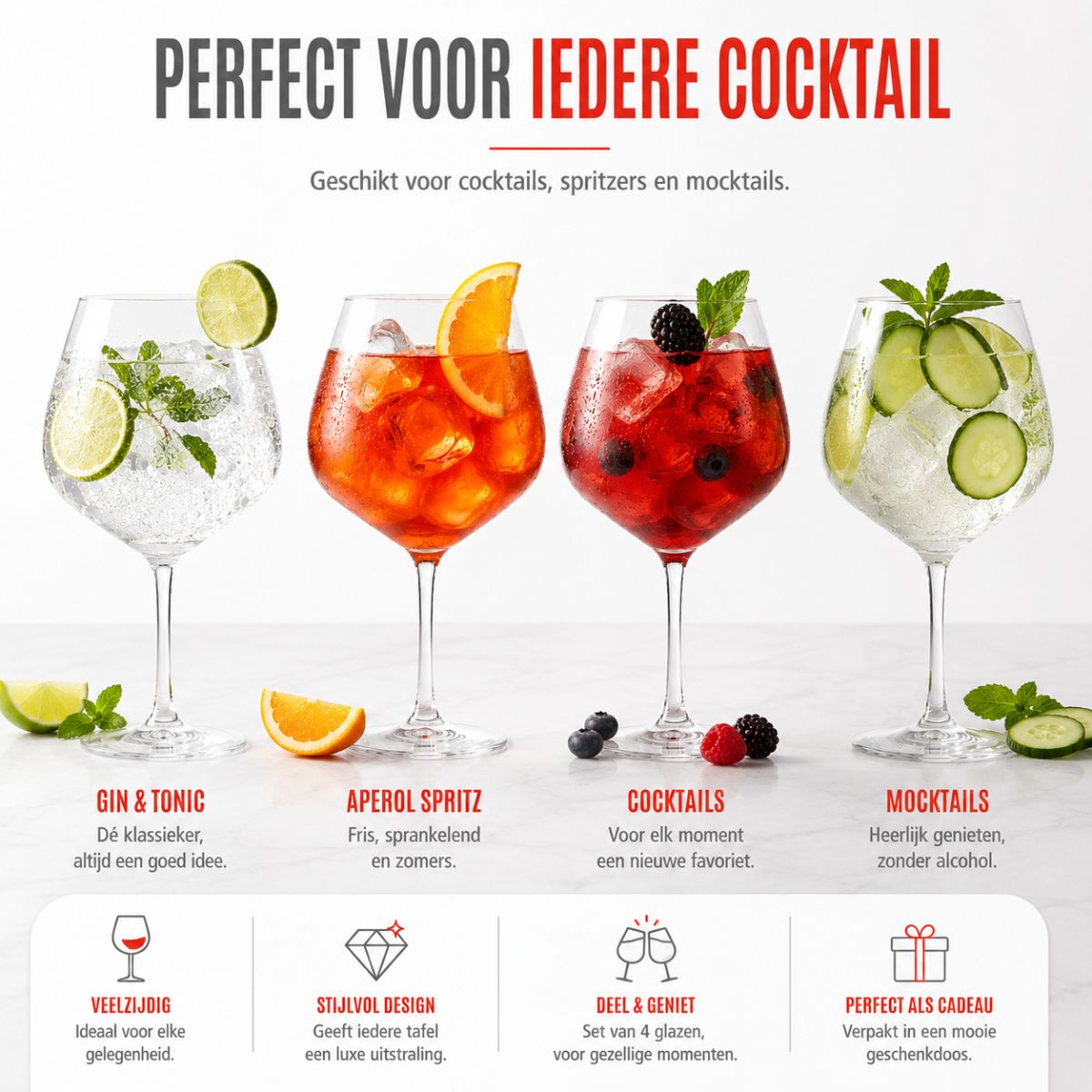 Gin & Tonic Glass 730Ml 4Pc