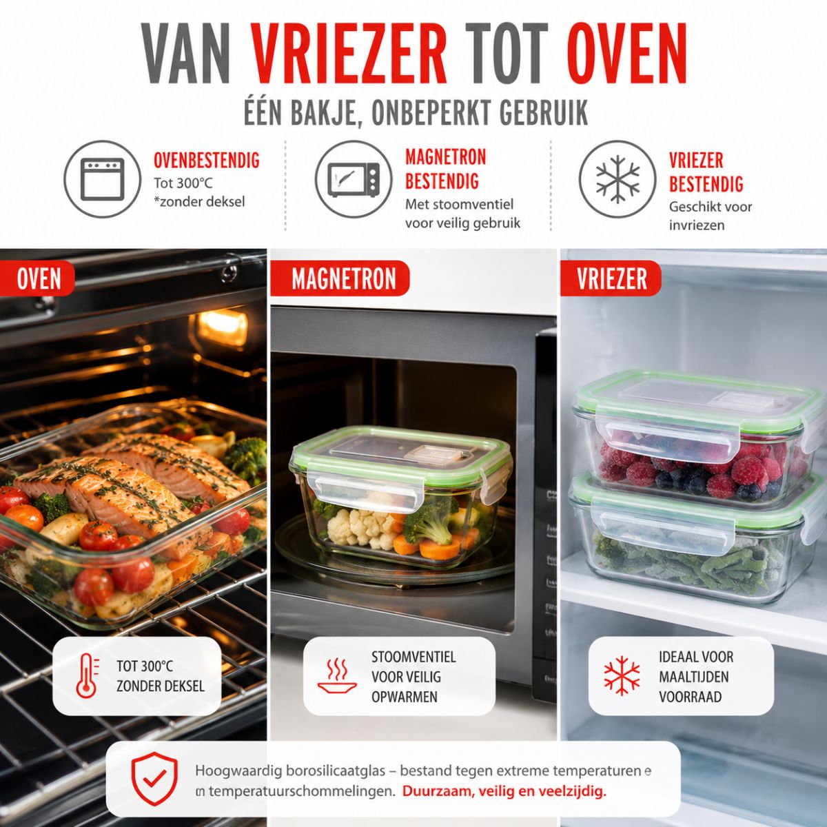 Food Container 12Pc 3Diff.size