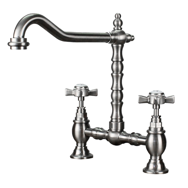 CUCINA Kensington tweegreeps, 2-gats keukenkraan F3709 AR Rvs Look