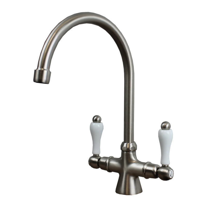 CUCINA Praga tweegreeps keukenkraan F7551 PAR RVS Look