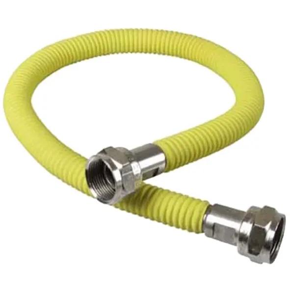 RAM Gasslang RVS 2x M24 Binnendraad 1000mm Gele Coating