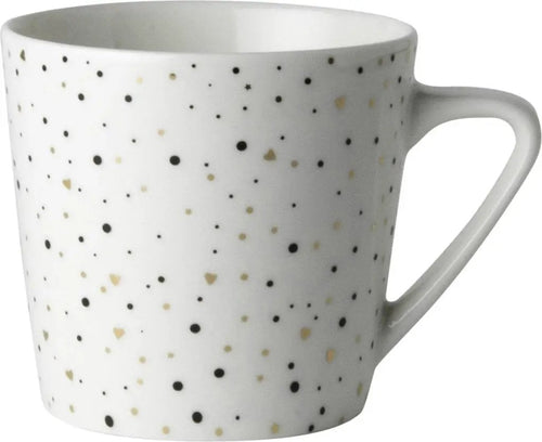 Dutch Rose Loft Zwart-Wit Koffiemok Wit Met Glitters 20Cl