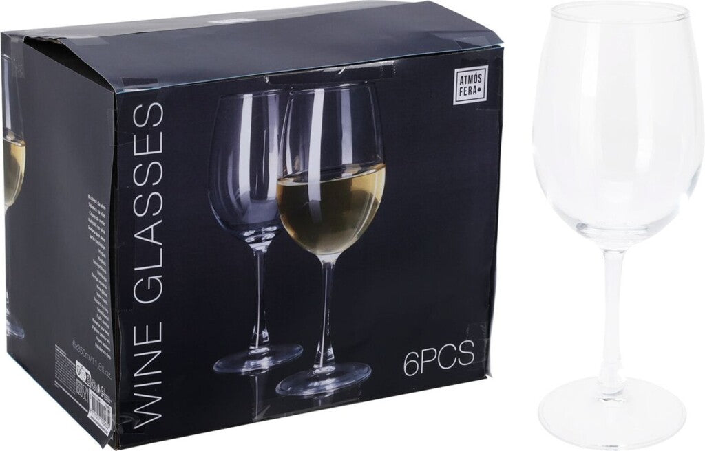 Excellent Houseware Wijnglas Wit 350Ml Set Van 6 Stuks