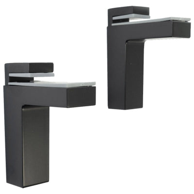 Glasplaatdrager Angolo Zwart Set van 2