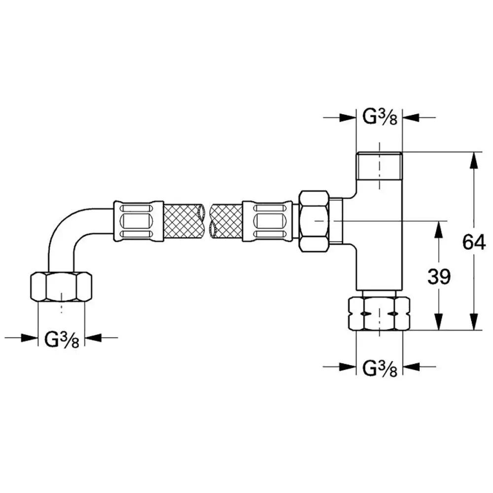 GROHE Microtherm Aansluitset RVS 47533 Voor Grohtherm Micro