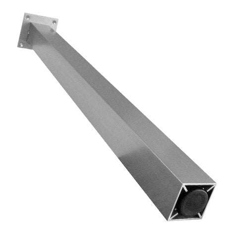 Tafelpoot verstelbaar RVS-look 50x50mm