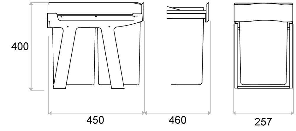 CUCINA Eco Line afvalemmer 2x14L zwart inbouw