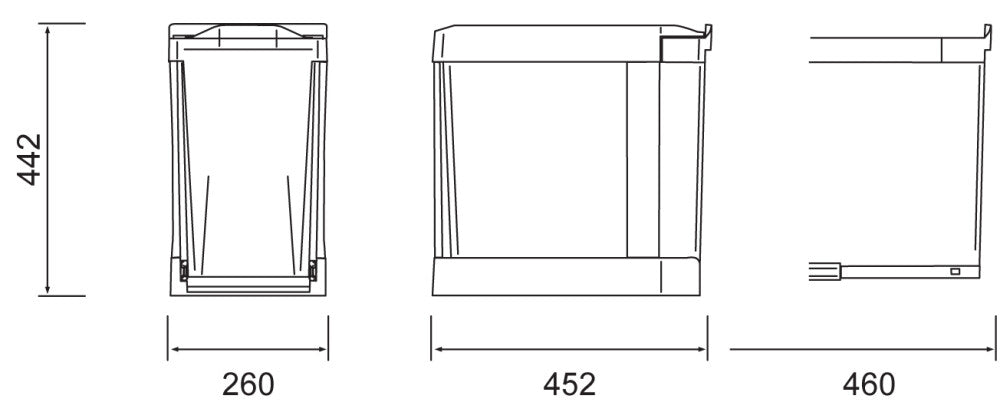 CUCINA Eco Line afvalemmer 2x21L zwart inbouw