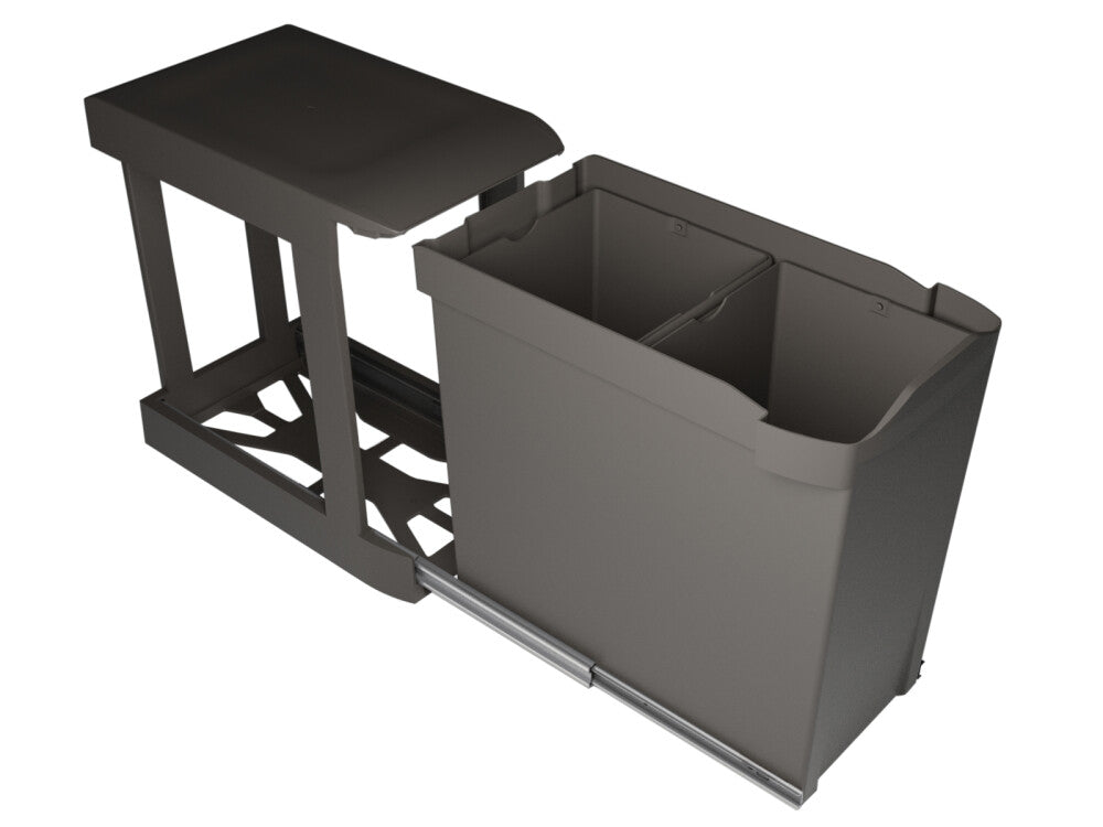 CUCINA Eco Line afvalemmer 2x21L zwart inbouw