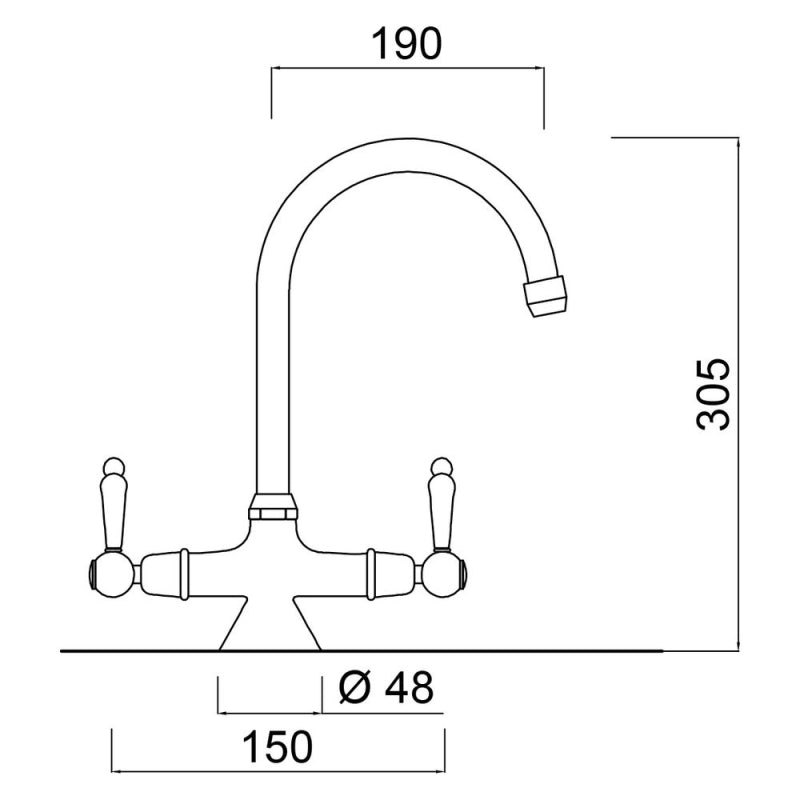 CUCINA Praga Tweehendel keukenmengkraan F7551P AR