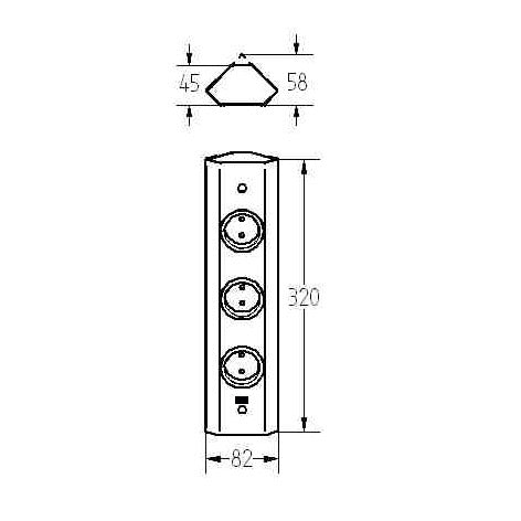Energiezuil ST3081/320/USB RVS