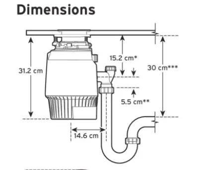 InSinkErator Voedselrestenvermaler Zwart Model 1000 Met Stille Motor