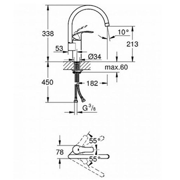 GROHE 33202 002 Eurosmart Eenhendel keukenmengkraan