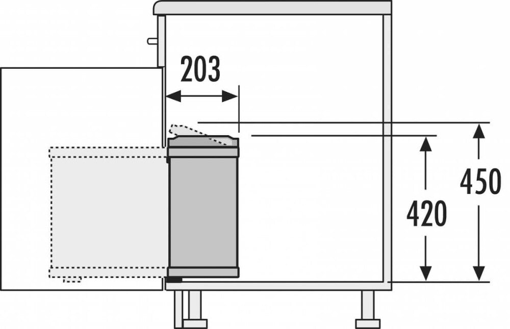 HAILO Duo Afvalsysteem 2x8L en ndash Inbouw, Antraciet