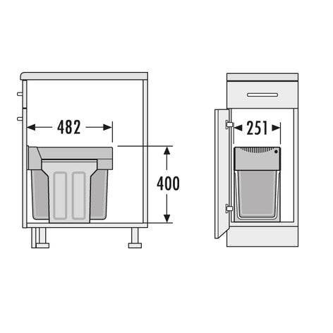 HAILO Tandem Afvalemmer 3666821
