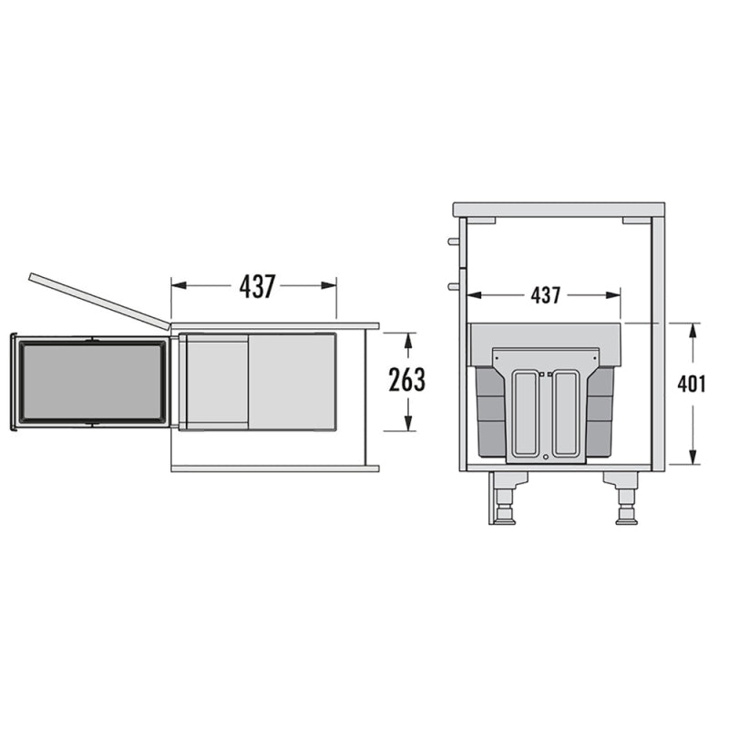 HAILO Tandem Afvalemmer 3666911