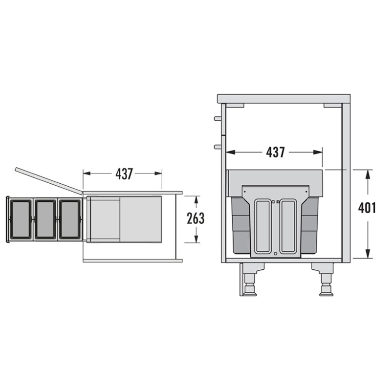 HAILO Tandem Afvalemmer 3666921